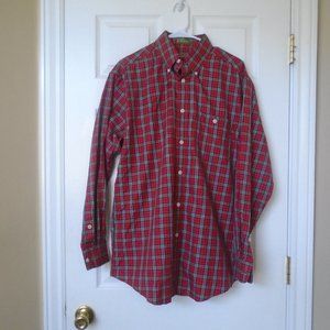 Orvis Shirt Men's Medium Long Sleeve Plaid Button Up Shirt